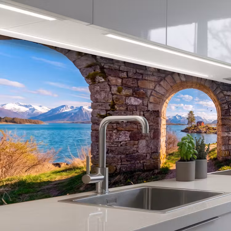 Keuken achterwand - Huis - Meer - Bergen — 2
