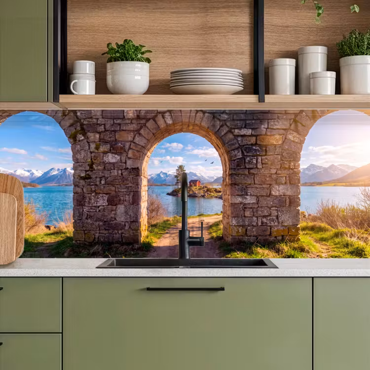 Keuken achterwand - Huis - Meer - Bergen — 8