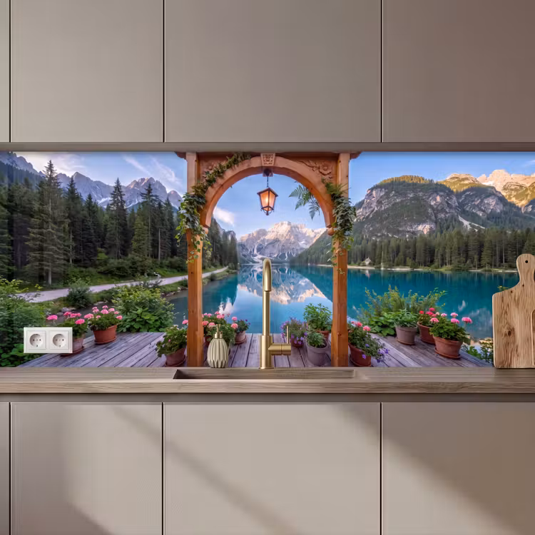 Keuken achterwand - Meer - Bergen - Natuur — 1
