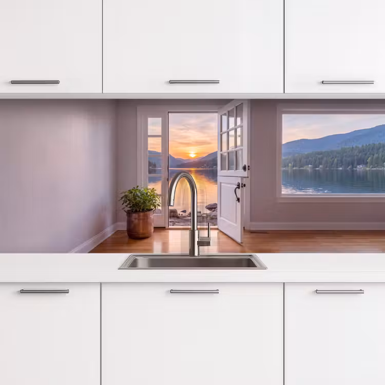 Keuken achterwand - Meer - Zonsondergang - Natuur — 4