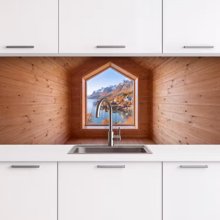 Keuken achterwand - Uitzicht - Fjord - Herfst — 4