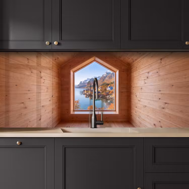 Keuken achterwand - Uitzicht - Fjord - Herfst — 6