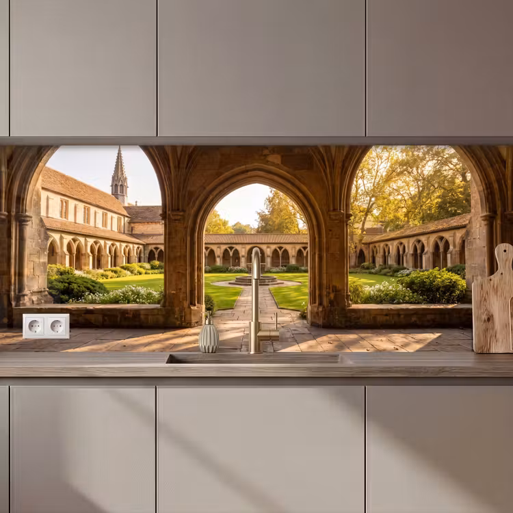 Keuken achterwand - Architectuur - Tuin - Fontein — 1