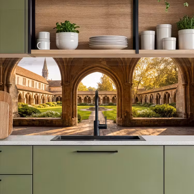 Keuken achterwand - Architectuur - Tuin - Fontein — 8