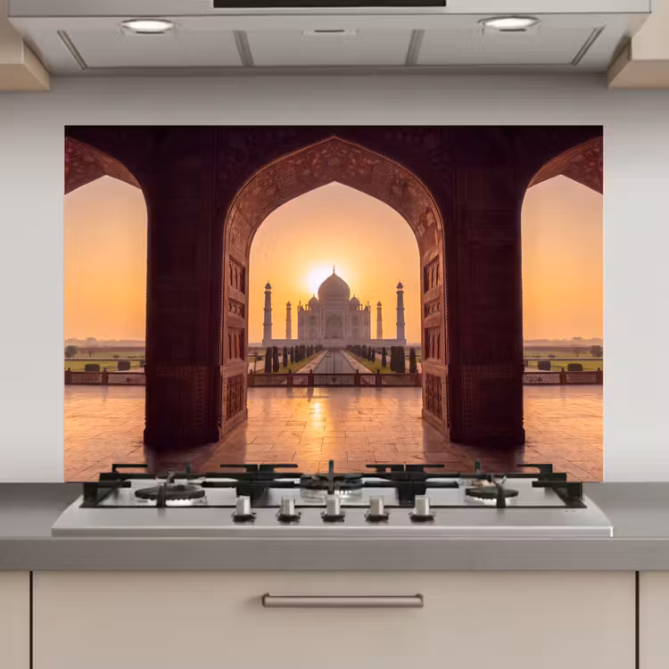 Keuken achterwand - Monument - Zonsondergang - Goud — 1