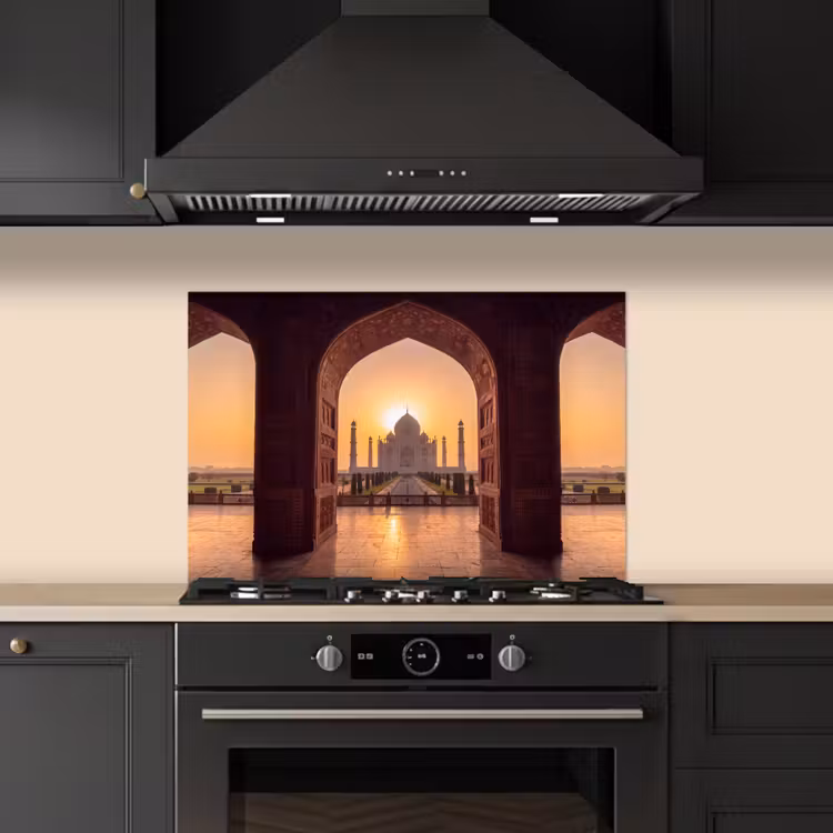 Keuken achterwand - Monument - Zonsondergang - Goud — 2