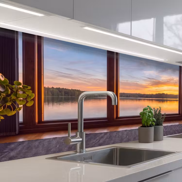 Keuken achterwand - Raam - Meer - Natuur — 2