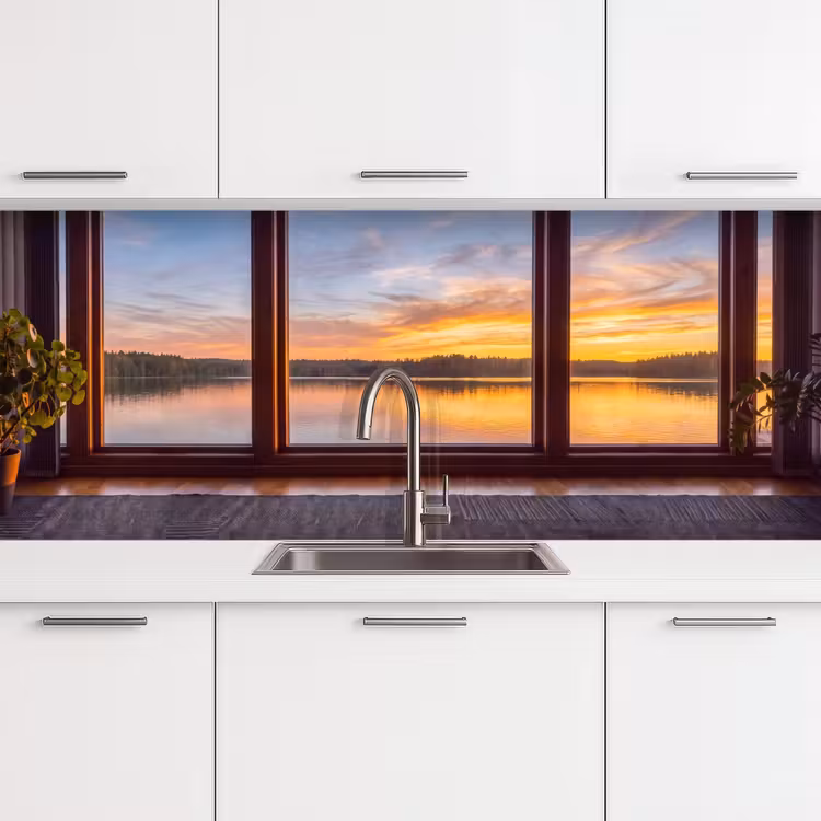 Keuken achterwand - Raam - Meer - Natuur — 4