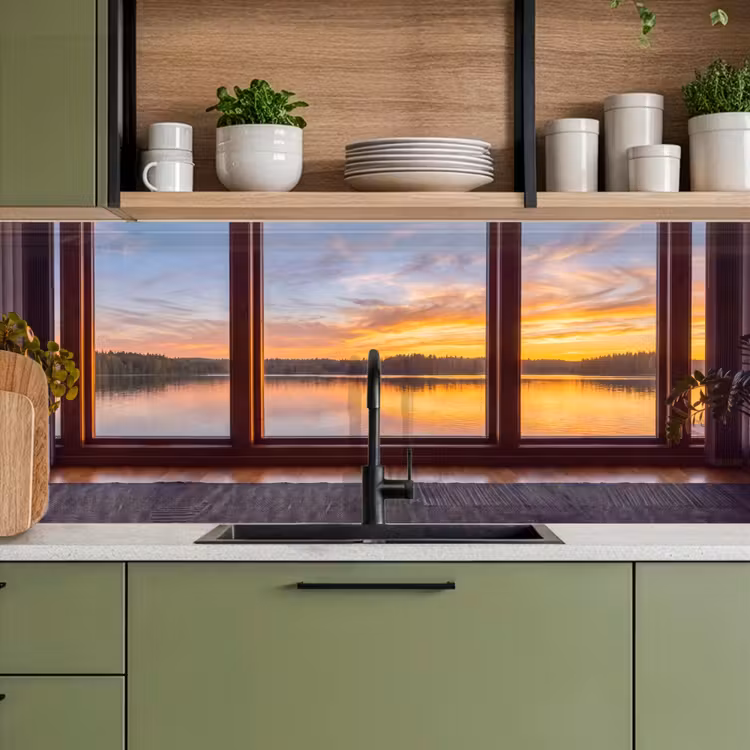 Keuken achterwand - Raam - Meer - Natuur — 8