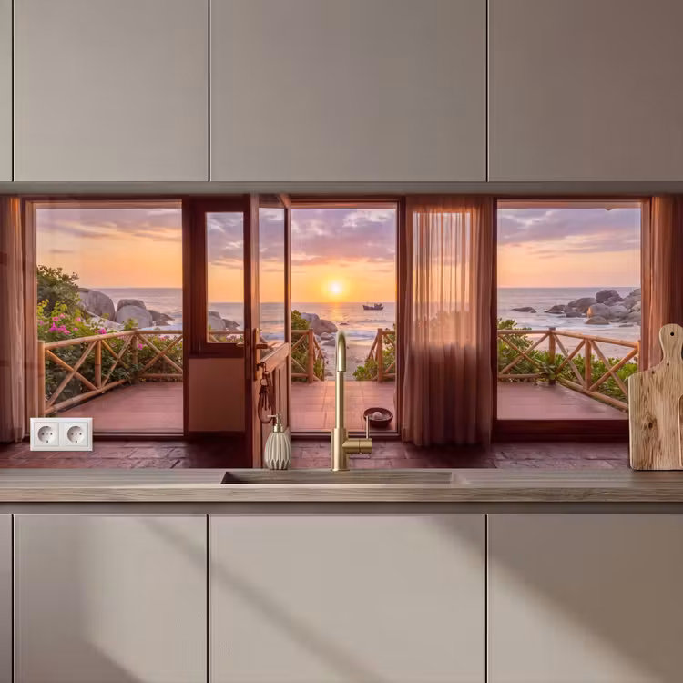 Keuken achterwand - Strand - Zonsondergang - Natuur — 1