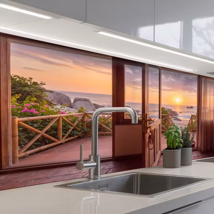 Keuken achterwand - Strand - Zonsondergang - Natuur — 2