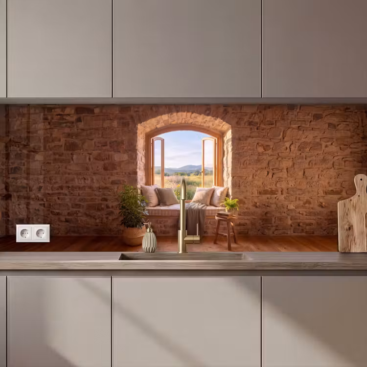 Keuken achterwand - Vensterbank - Uitzicht - Natuur — 1