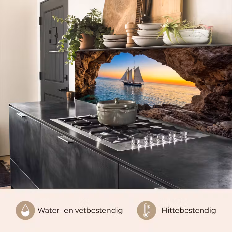 Keuken achterwand - Zeilboot - Zonsondergang - Zee — 5