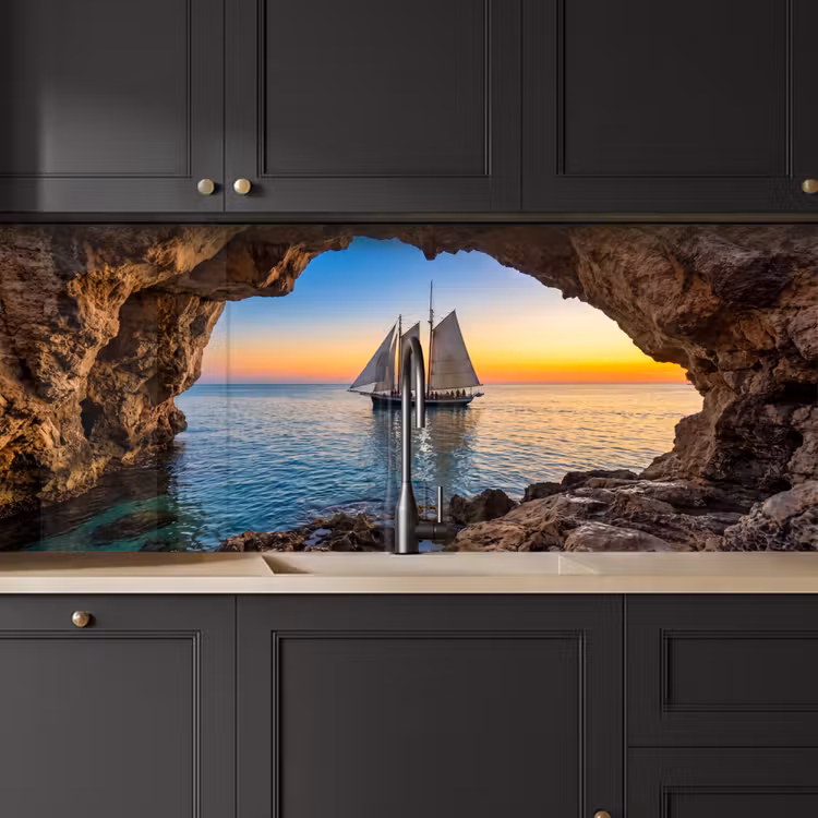 Keuken achterwand - Zeilboot - Zonsondergang - Zee — 6