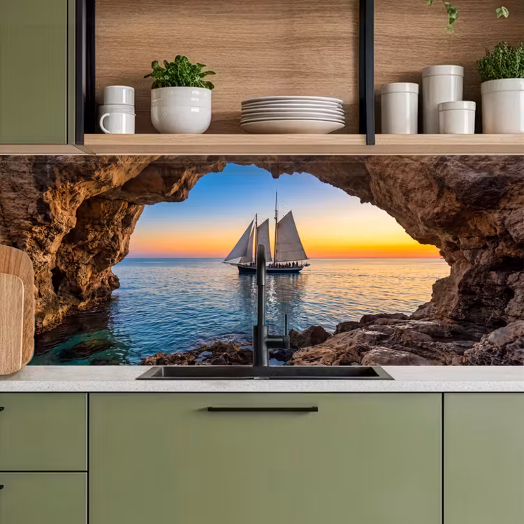 Keuken achterwand - Zeilboot - Zonsondergang - Zee — 8