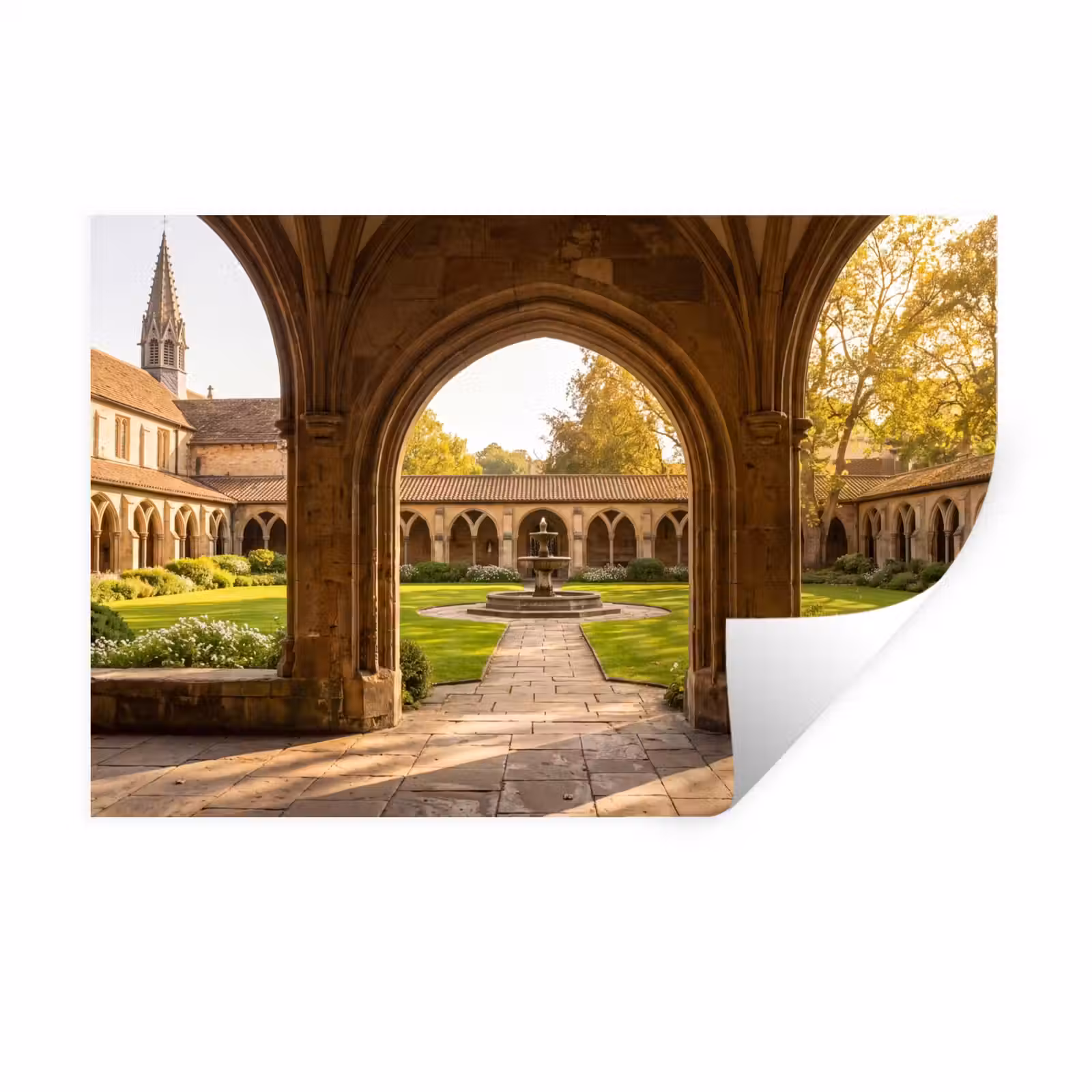 Muursticker - Architectuur - Tuin - Fontein — 1