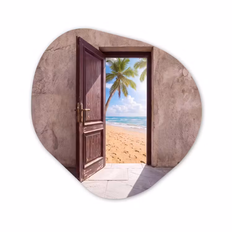 Organisch schilderij forex - Deur - Zee - Zomer — 1