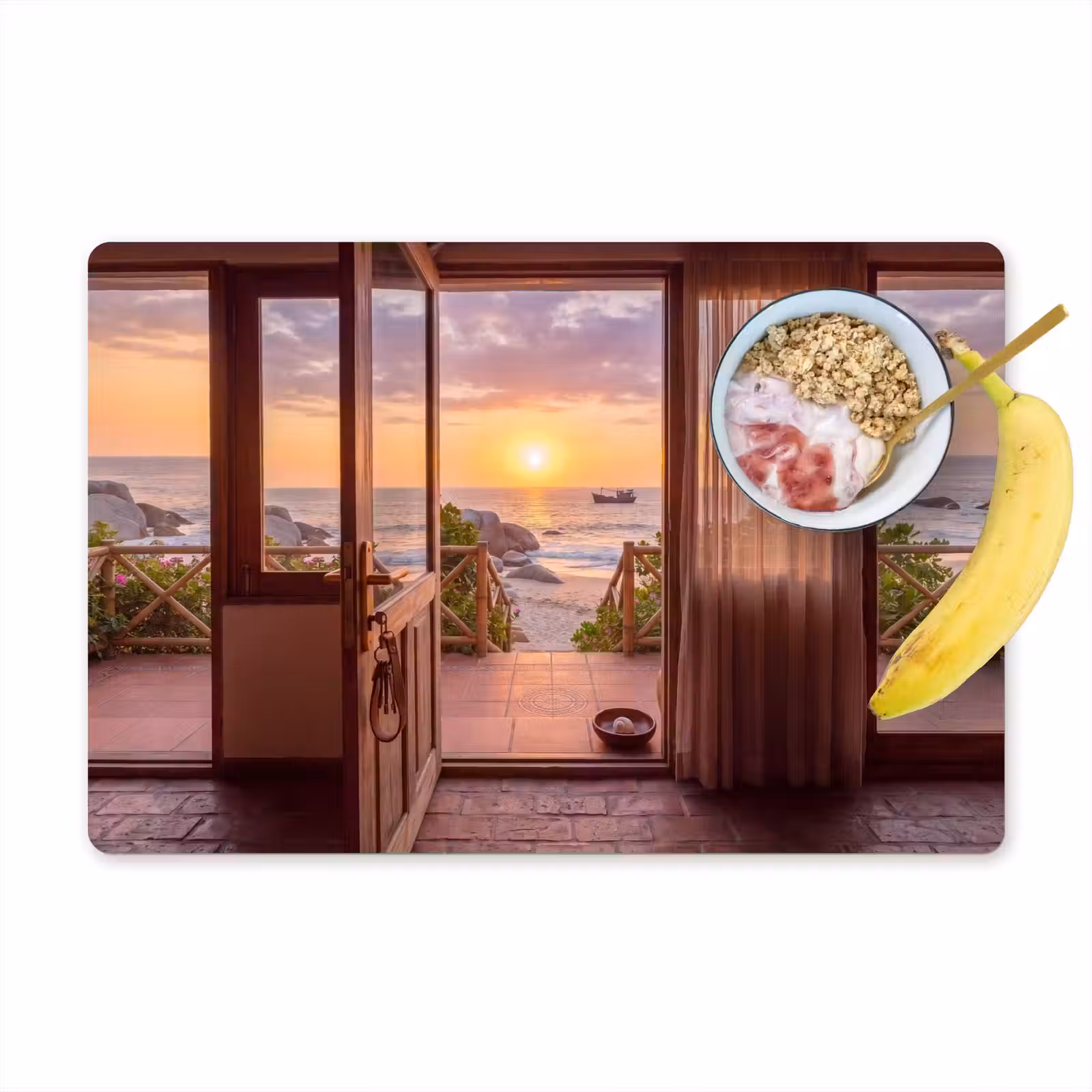 Placemat - 6 stuks - Strand - Zonsondergang - Natuur — 1