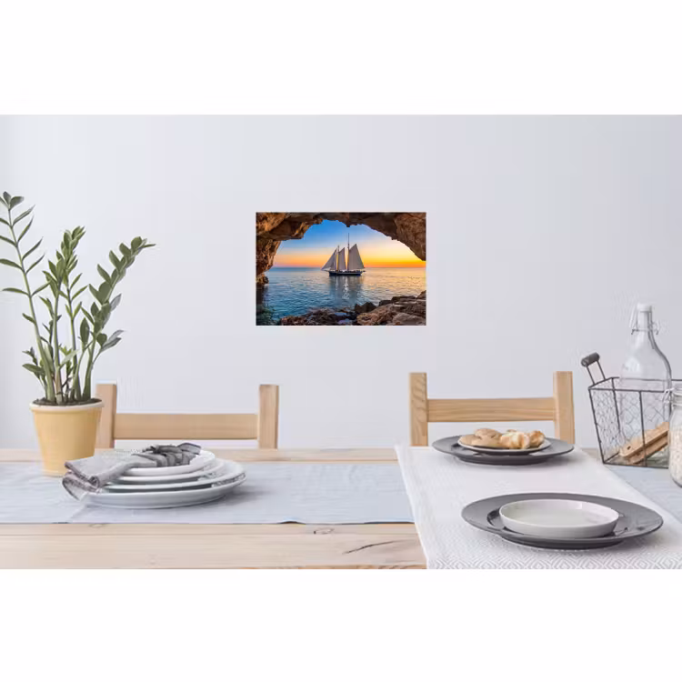 Muursticker - Zeilboot - Zonsondergang - Zee — 3