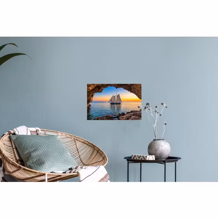 Muursticker - Zeilboot - Zonsondergang - Zee — 4