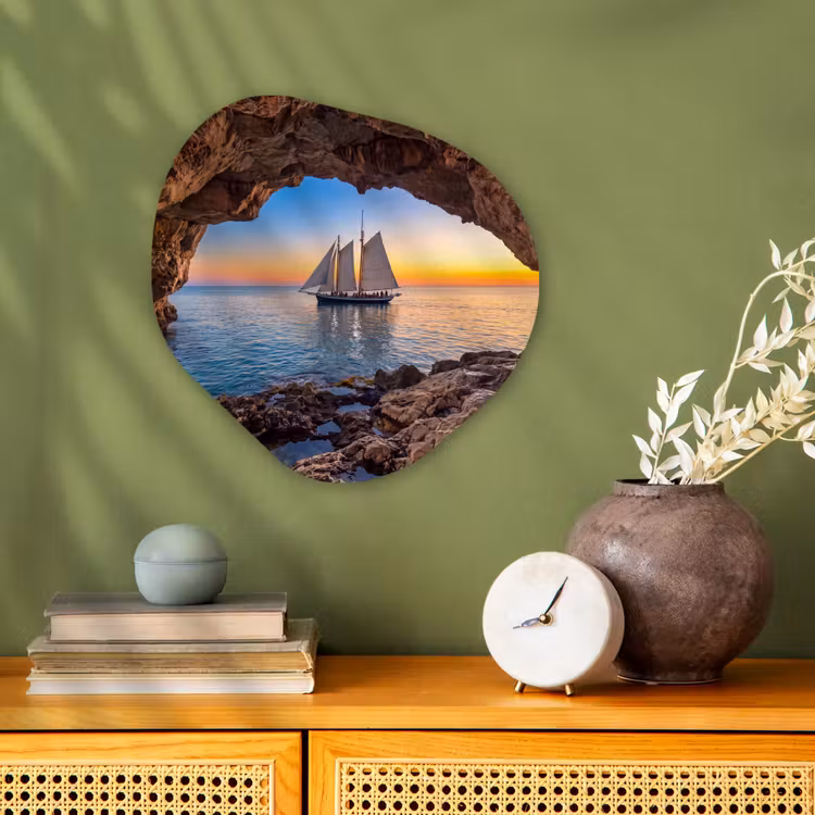 Organisch schilderij forex - Zeilboot - Zonsondergang - Zee — 2