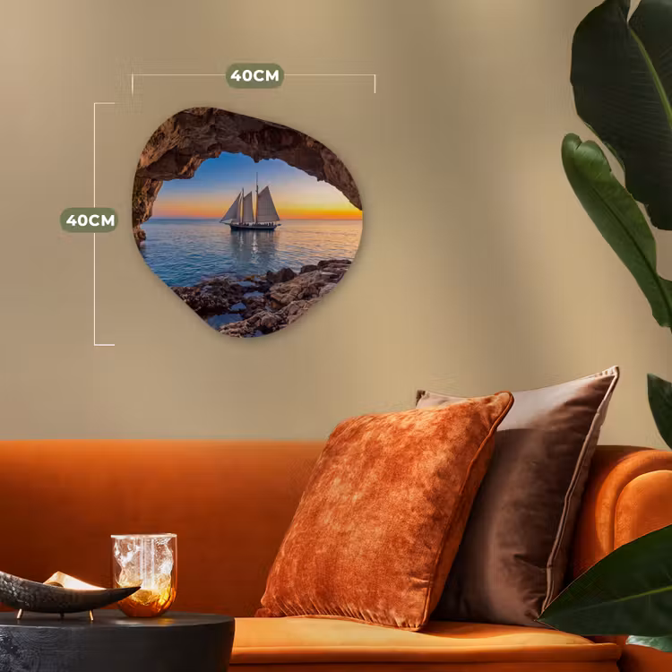 Organisch schilderij forex - Zeilboot - Zonsondergang - Zee — 4