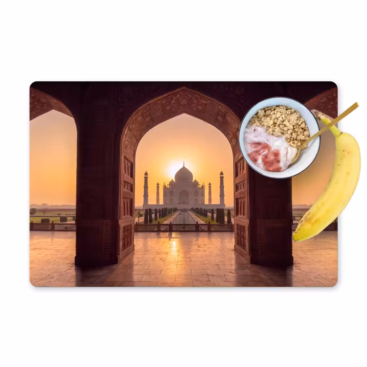 Placemat - 6 stuks - Monument - Zonsondergang - Goud — 1