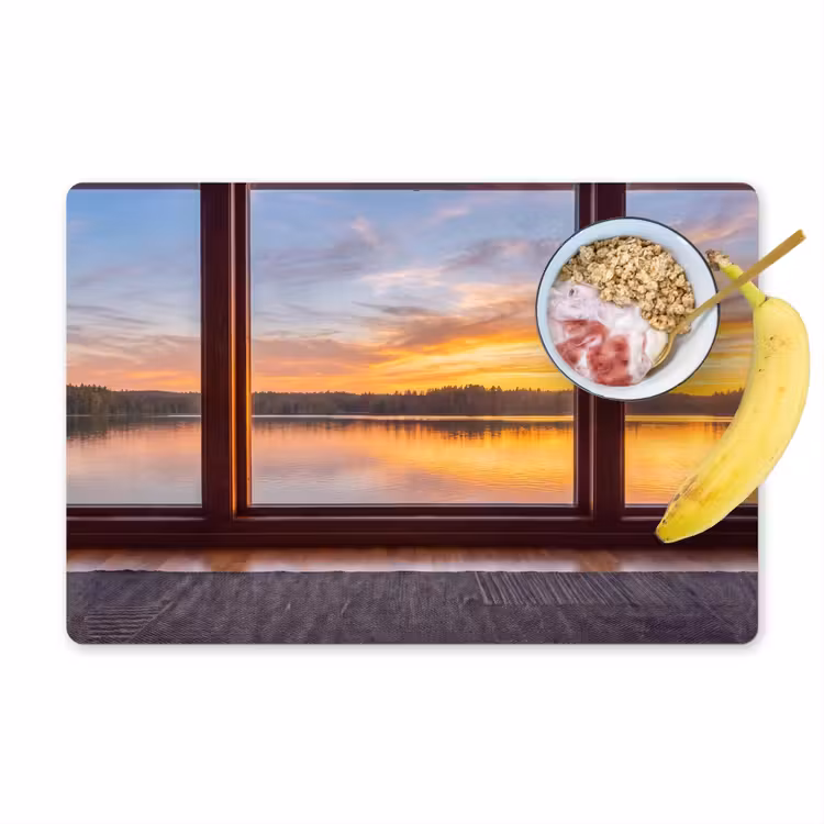 Placemat - 6 stuks - Raam - Meer - Natuur — 1