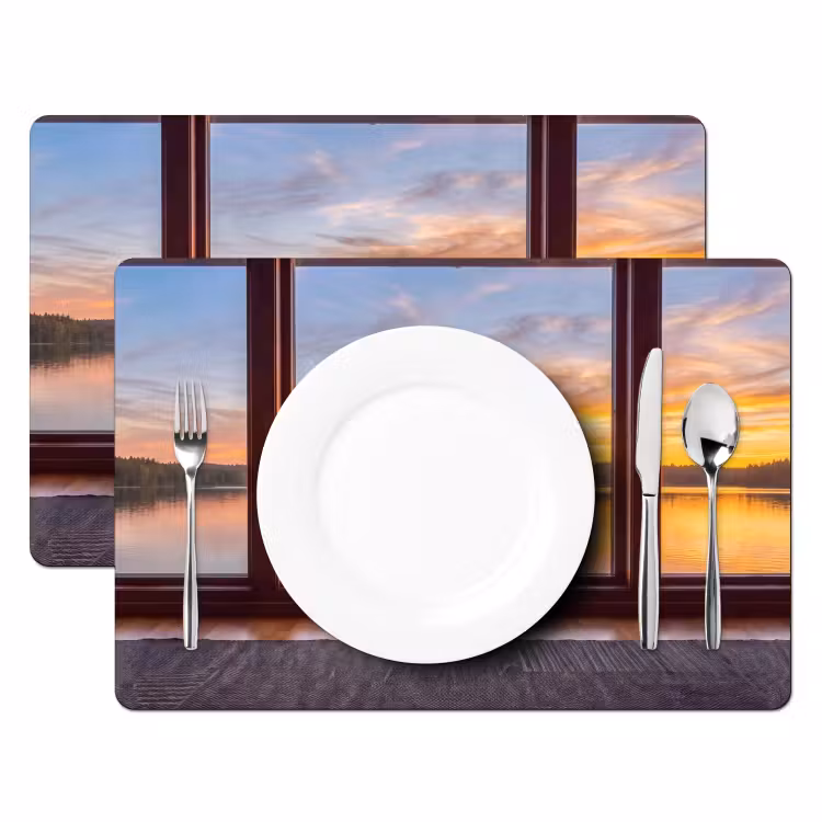 Placemat - 6 stuks - Raam - Meer - Natuur — 2
