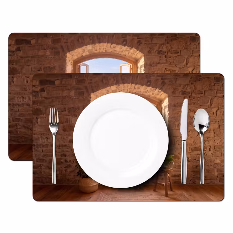 Placemat - 6 stuks - Vensterbank - Uitzicht - Natuur — 2