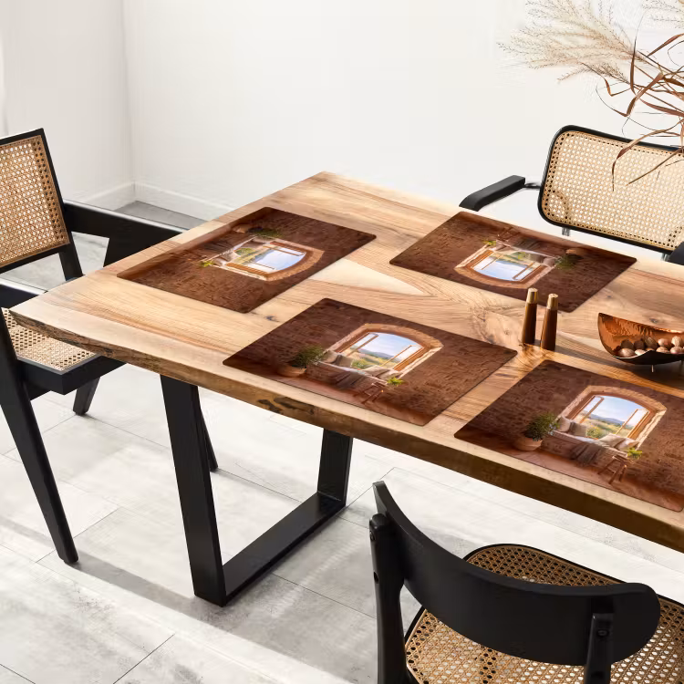 Placemat - 6 stuks - Vensterbank - Uitzicht - Natuur — 3