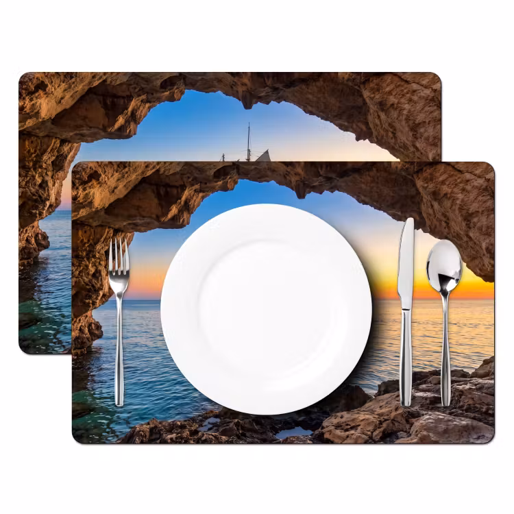 Placemat - 6 stuks - Zeilboot - Zonsondergang - Zee — 2