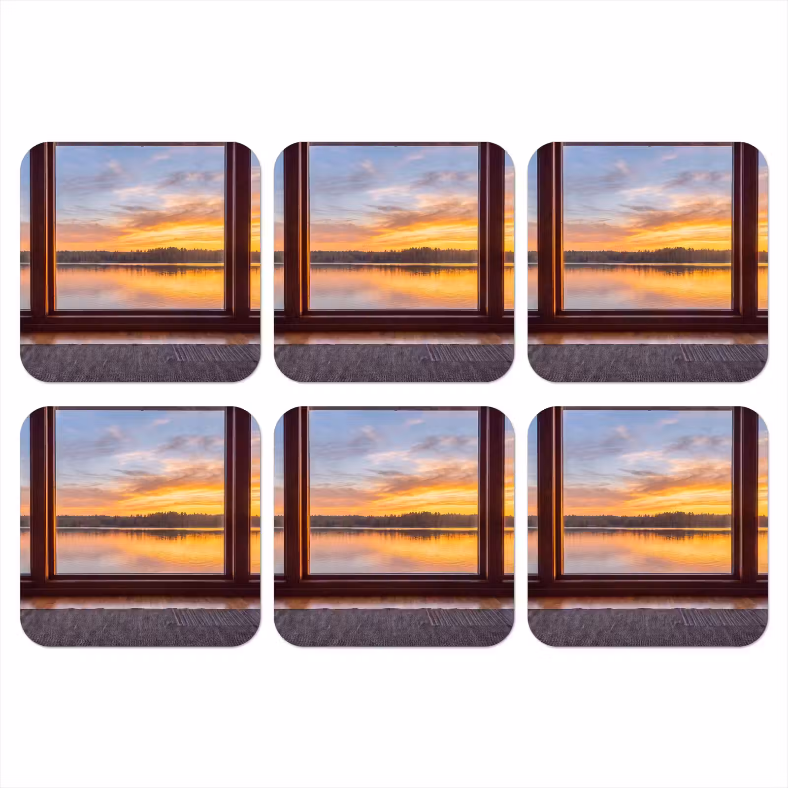 Onderzetter - Raam - Meer - Natuur — 1