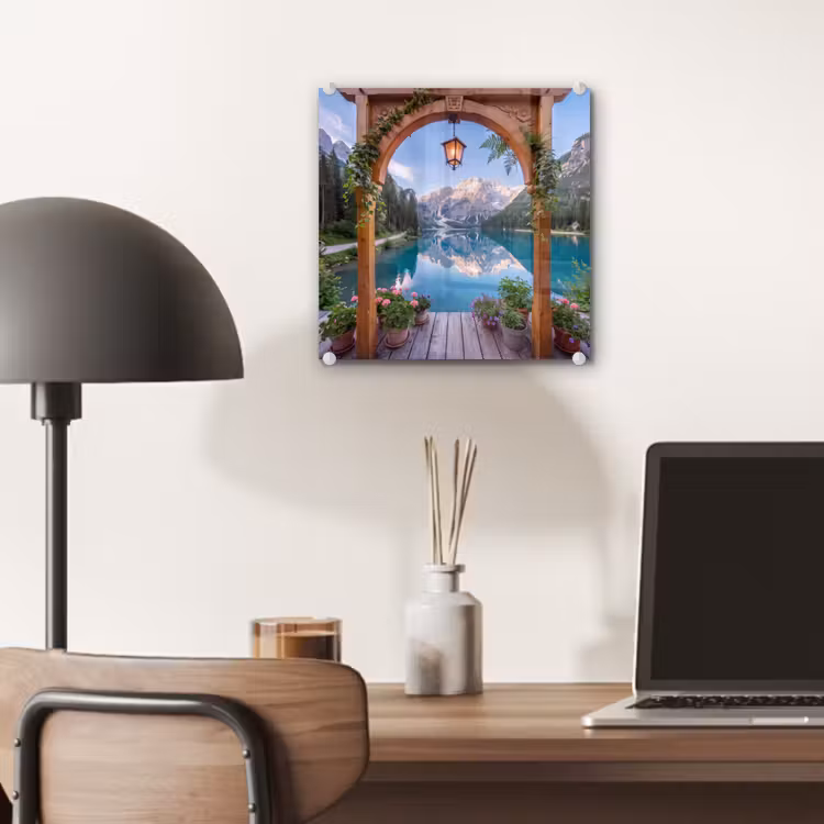 Glas schilderij - Meer - Bergen - Natuur — 7