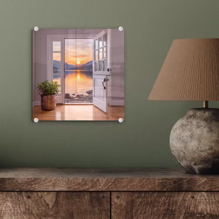 Glas schilderij - Meer - Zonsondergang - Natuur — 4