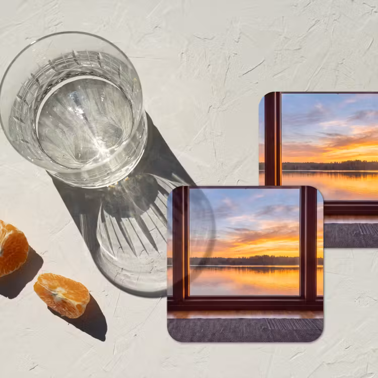 Onderzetter - Raam - Meer - Natuur — 2