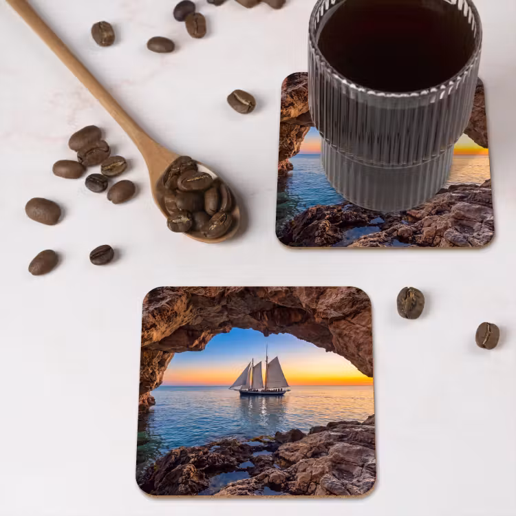 Onderzetter - Zeilboot - Zonsondergang - Zee — 4