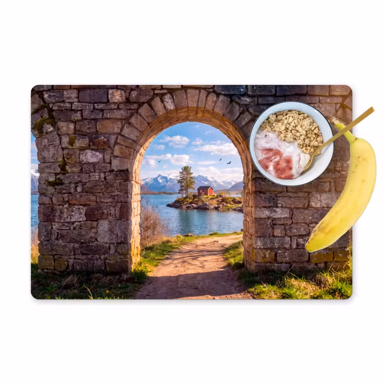 Placemat - 6 stuks - Huis - Meer - Bergen — 1