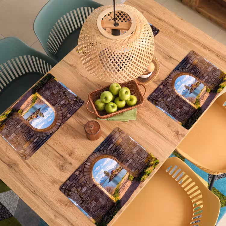 Placemat - 6 stuks - Huis - Meer - Bergen — 4
