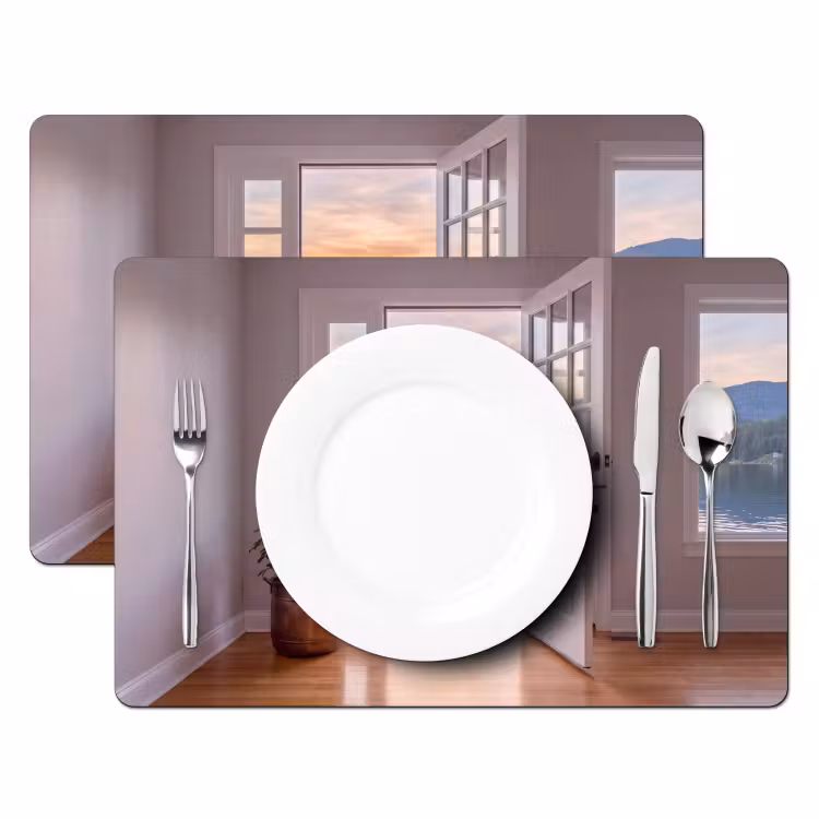 Placemat - 6 stuks - Meer - Zonsondergang - Natuur — 2
