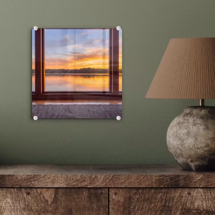 Glas schilderij - Raam - Meer - Natuur — 4