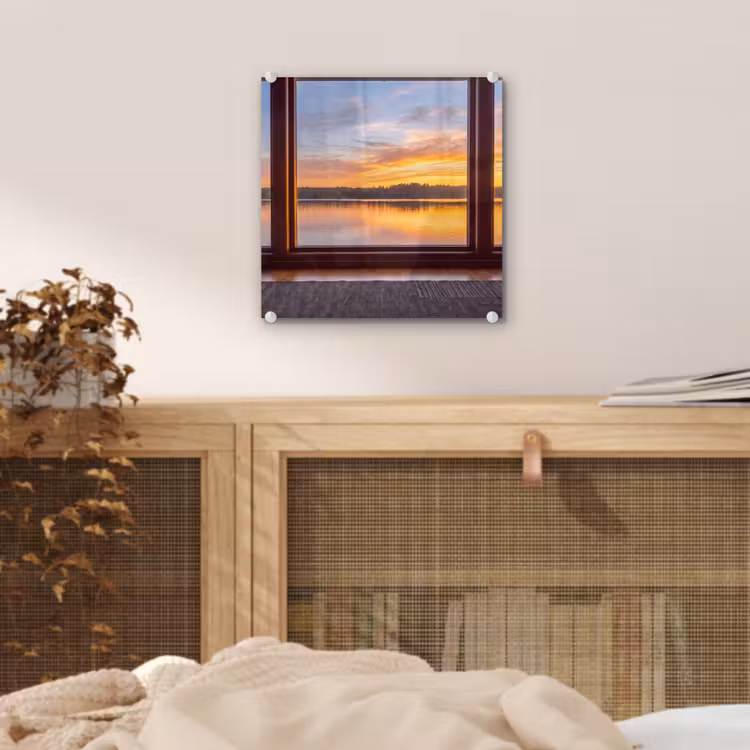 Glas schilderij - Raam - Meer - Natuur — 5