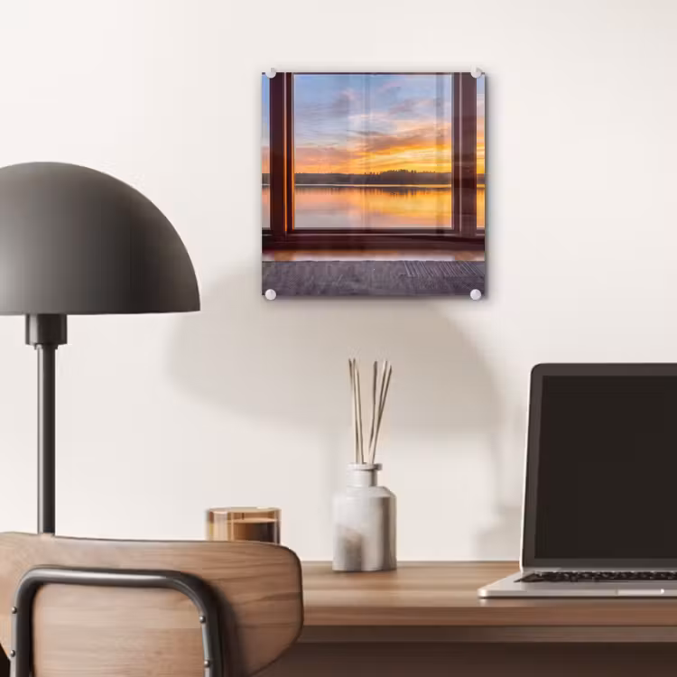 Glas schilderij - Raam - Meer - Natuur — 7