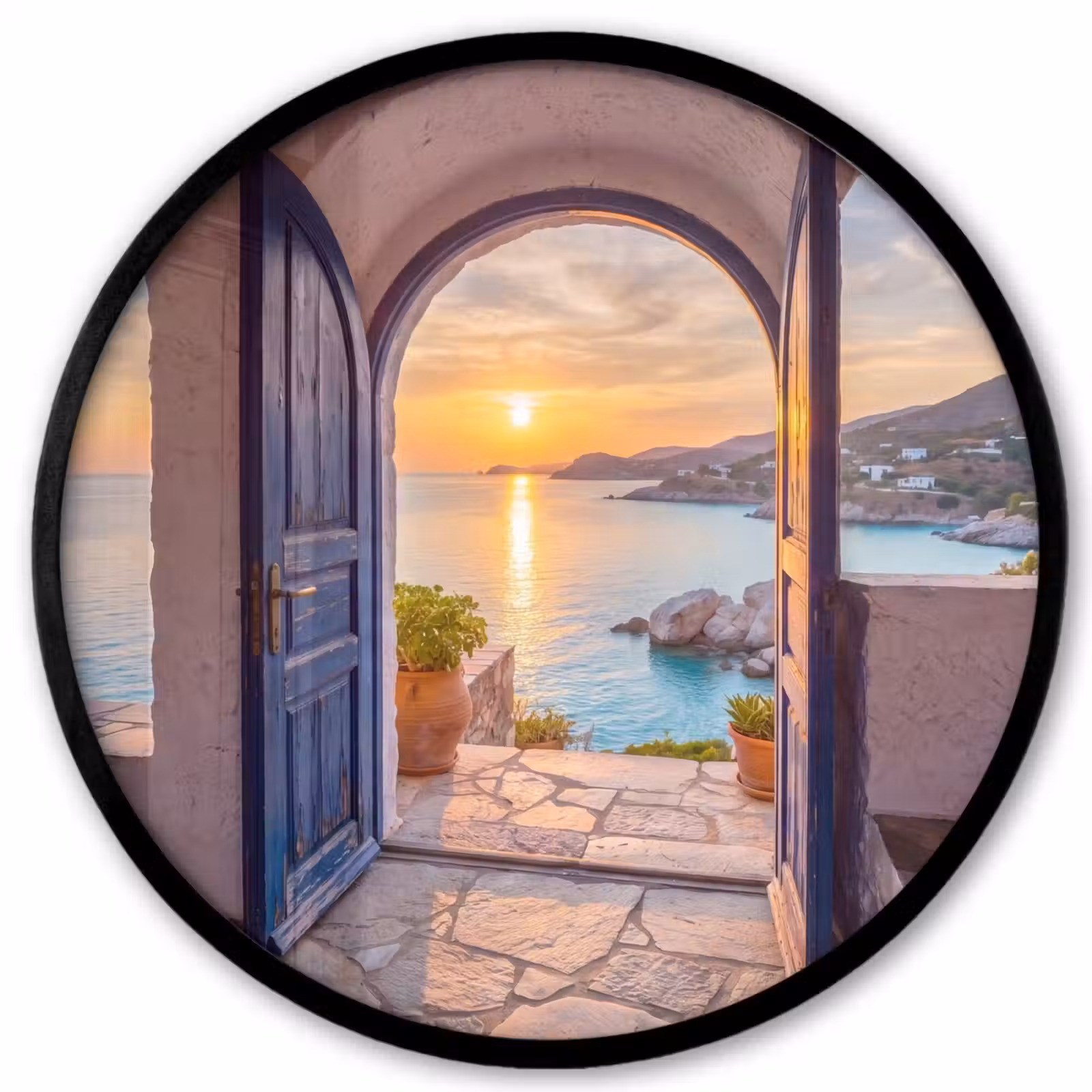 Ronde fotolijst - Open deur - Zee — 1