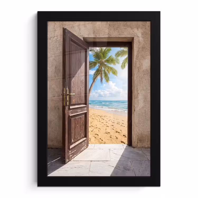 Poster met lijst - Deur - Zee - Zomer — 1