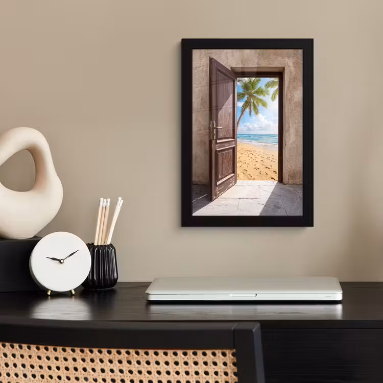 Poster met lijst - Deur - Zee - Zomer — 3
