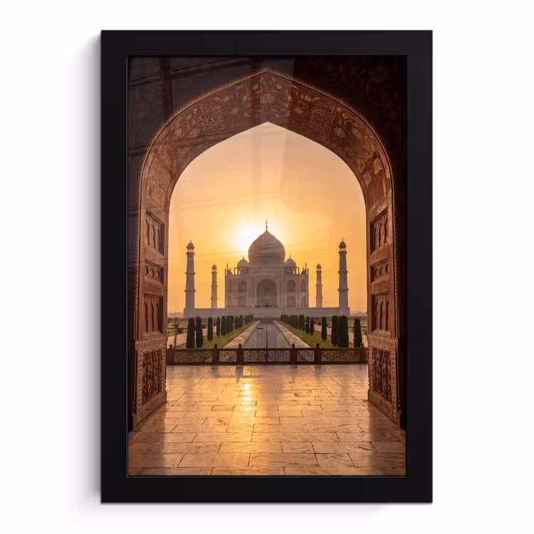 Poster met lijst - Monument - Zonsondergang - Goud — 1