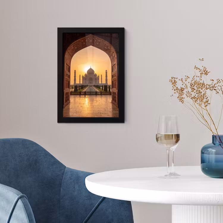 Poster met lijst - Monument - Zonsondergang - Goud — 2