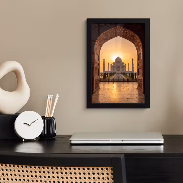 Poster met lijst - Monument - Zonsondergang - Goud — 3