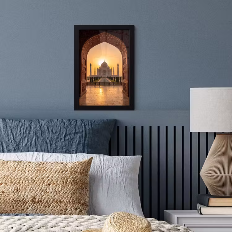 Poster met lijst - Monument - Zonsondergang - Goud — 4